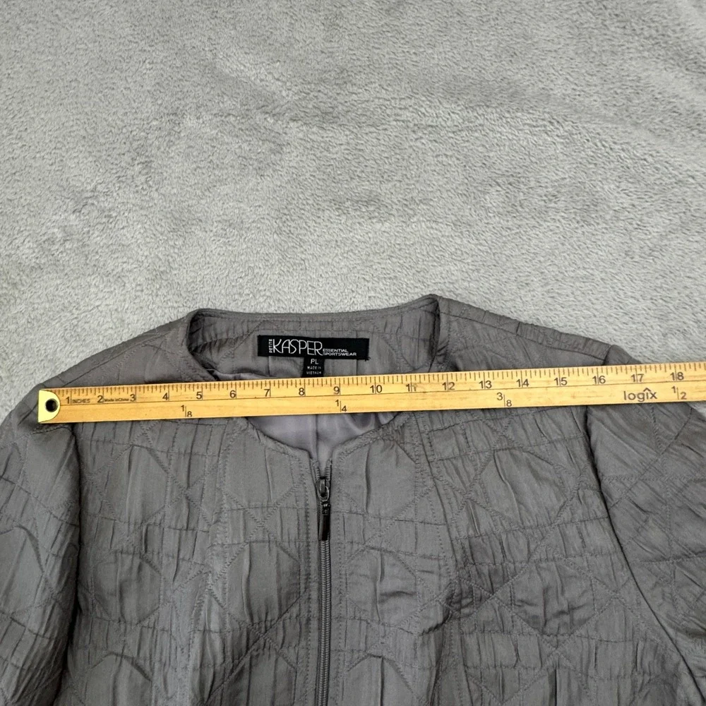 Kasper‎ NWT Women's Light Weight Dress Jacket Size PL Grey Full Zip